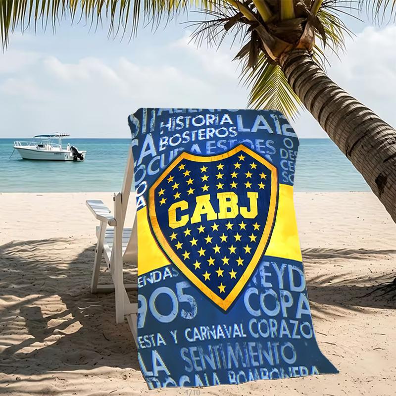 Beach Towel with Club Atlético Boca Juniors Pattern - soft,absorbent,machine washable Lightweight&Modern,swimming,Travel Essentials