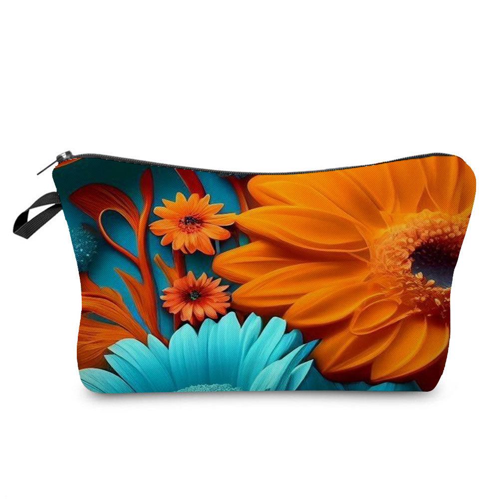 Women Flower Print Cosmetic Bag Toiletries Organize Travel Storage Case  6394 CLE