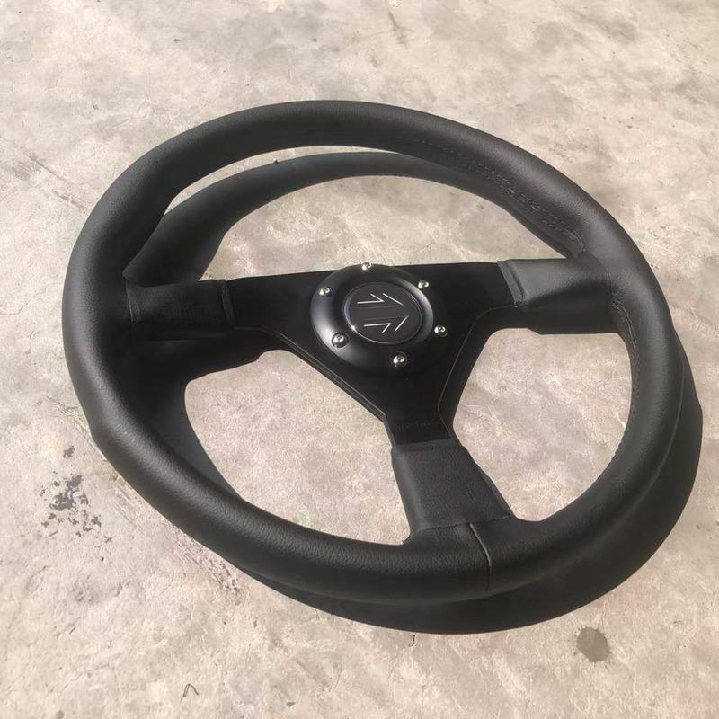 350MM Racing JDM Drift MontexxCarlo Leather Steering Wheel Rally Car Sport Sim Game Steering Wheel