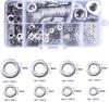 180pcs Aluminum Flat Washer Kit M2-M10 Assorted Size Metric Plain Washers Gasket Rings for DIY Auto Plumbing Machinery Repair