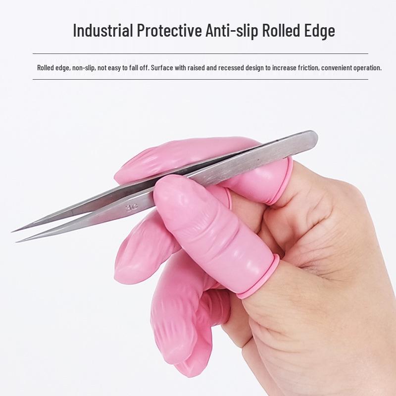 Powder-Free Anti-static Latex Finger Cots - Dust-Free, Rolled Edge, Three Colors White, 1440 pieces/pack, Small