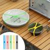Outdoor Camping Tableware Storage H-shaped Silicone Strap Elastic Color Tie Cutlery Cross Strap Cutlery Packing Strap Camping