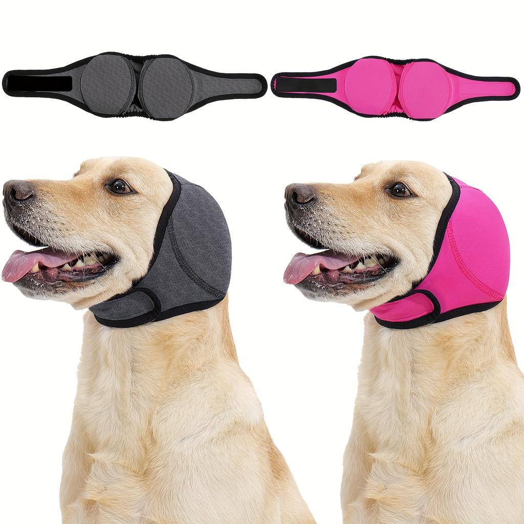 Noise Cancelling Dog Ear Wrap Anti-Anxiety Head Cover for Small Medium Large Dog,Ear Protection Cap with Adjustable Strap Design