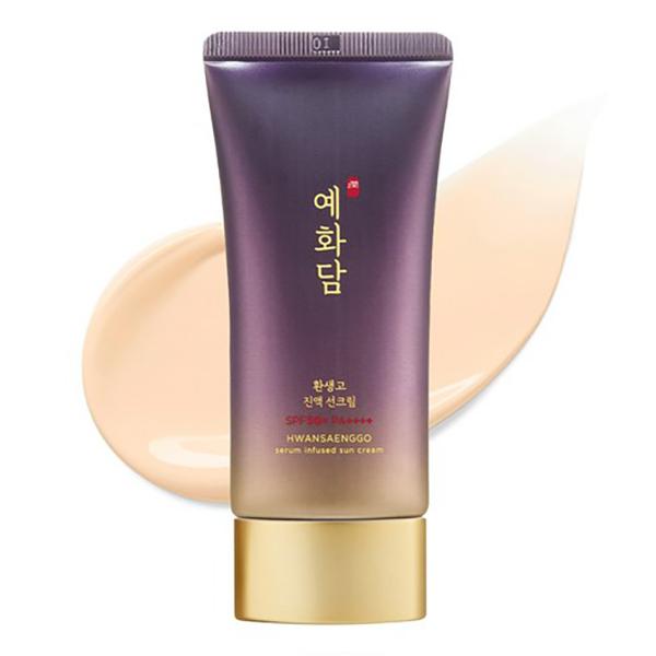 Yehwadam Hwanseanggo Jin Essence Sun Cream SPF50+ PA++++ (50ml) – Anti-Ageing UV Protection with Ginseng & Traditional Herbal Complex, Korean