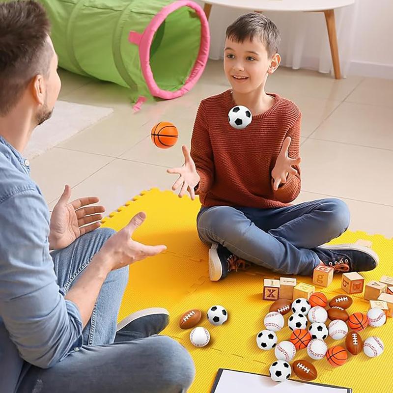 5/10/20Pcs Squeeze Ball Toys Sports Theme Kids Birthday Party Favors Goodie Pinata Filler Anti Stress Soccer Basketball Gifts