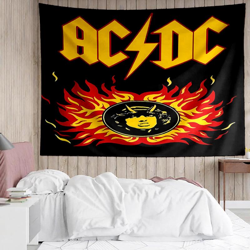 ACDC band Tapestry for Bedroom Aesthetic Classroom Tapestries Wall Hanging for Living Room Dorm Office,Ideal Creative Gift