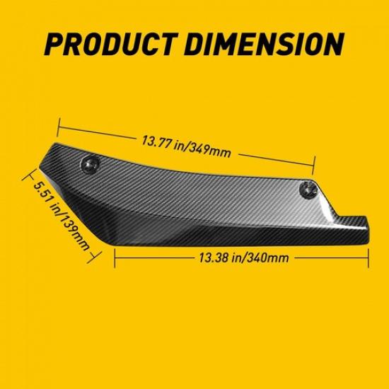2x Car Carbon Fiber Rear Bumper Lip Diffuser Splitter Canard Protector Black EA
