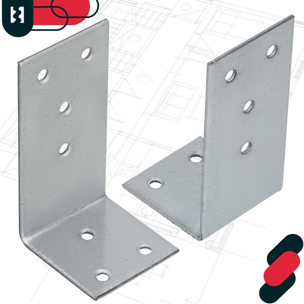 Carpenter's Angle, Construction Connector, Galvanized Steel, 40 X 80 X 40 MM