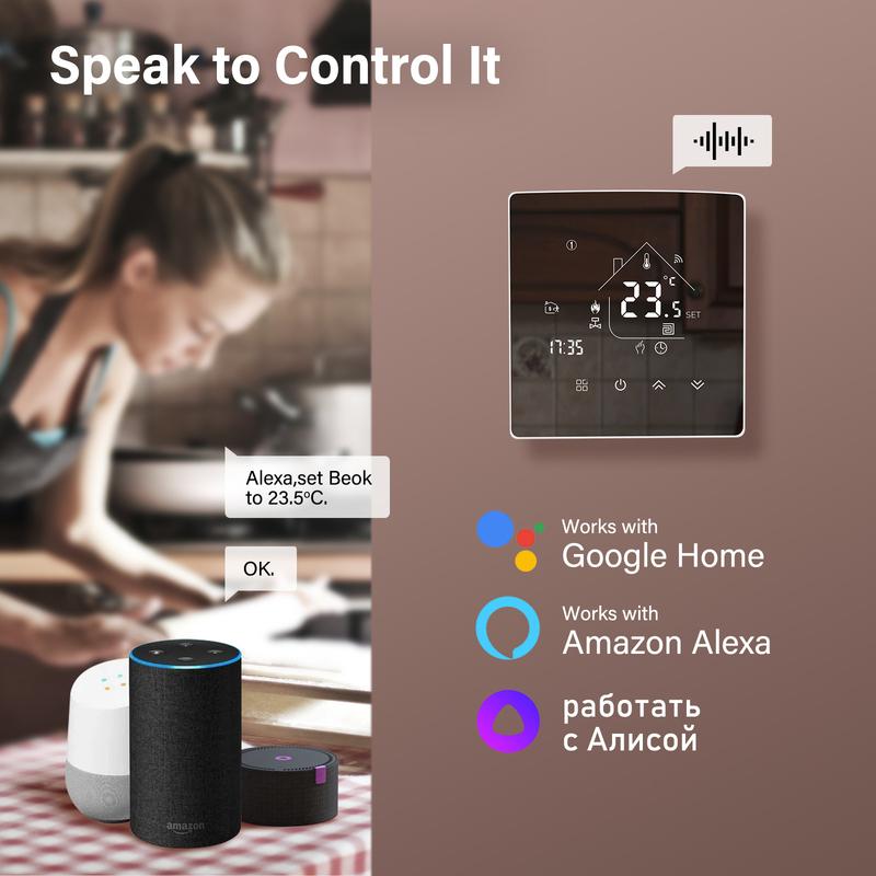 Beok WiFi Water Warm Floor Heating Thermostat Smart Home Temperature Regulator Tuya/Smart APP Alexa Alice Google