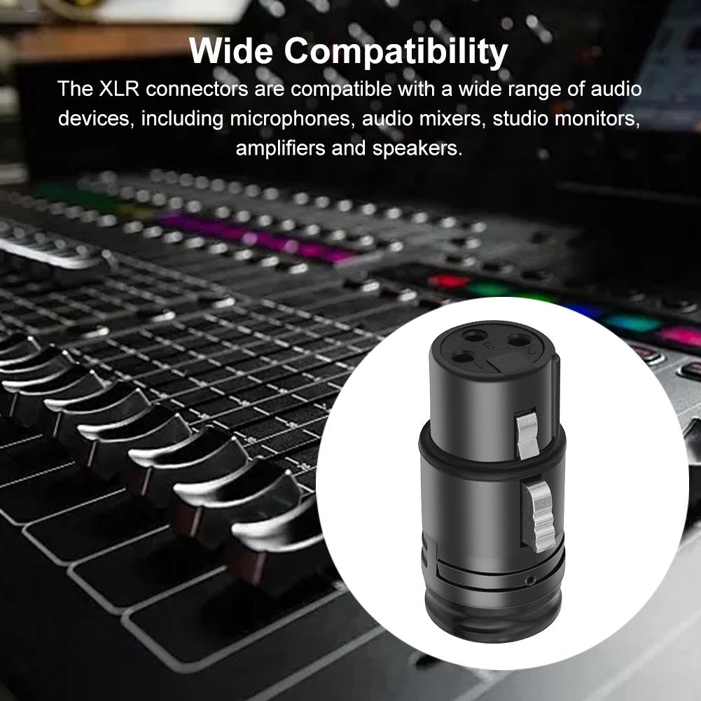 Male/Female Professional XLR Adapter 90 Degree Right Angle Black Shell XLR Solder Connector Zinc Alloy Shell for Power Amplifier