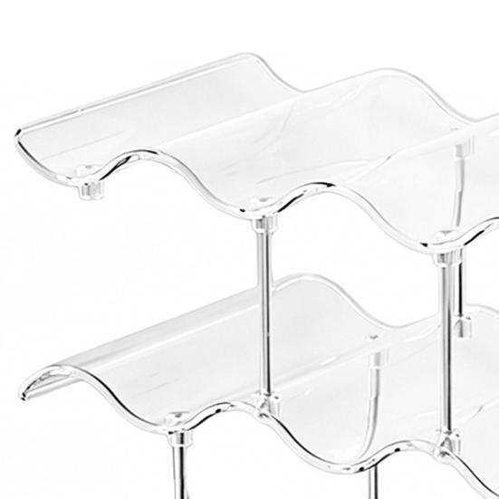 Yangyizhi Cup Storage Rack, Multi-Layer Stacking Organizer, with Wavy Slot Design, Space Saving Desktop Bar for Mugs Glasses Coffee Cups