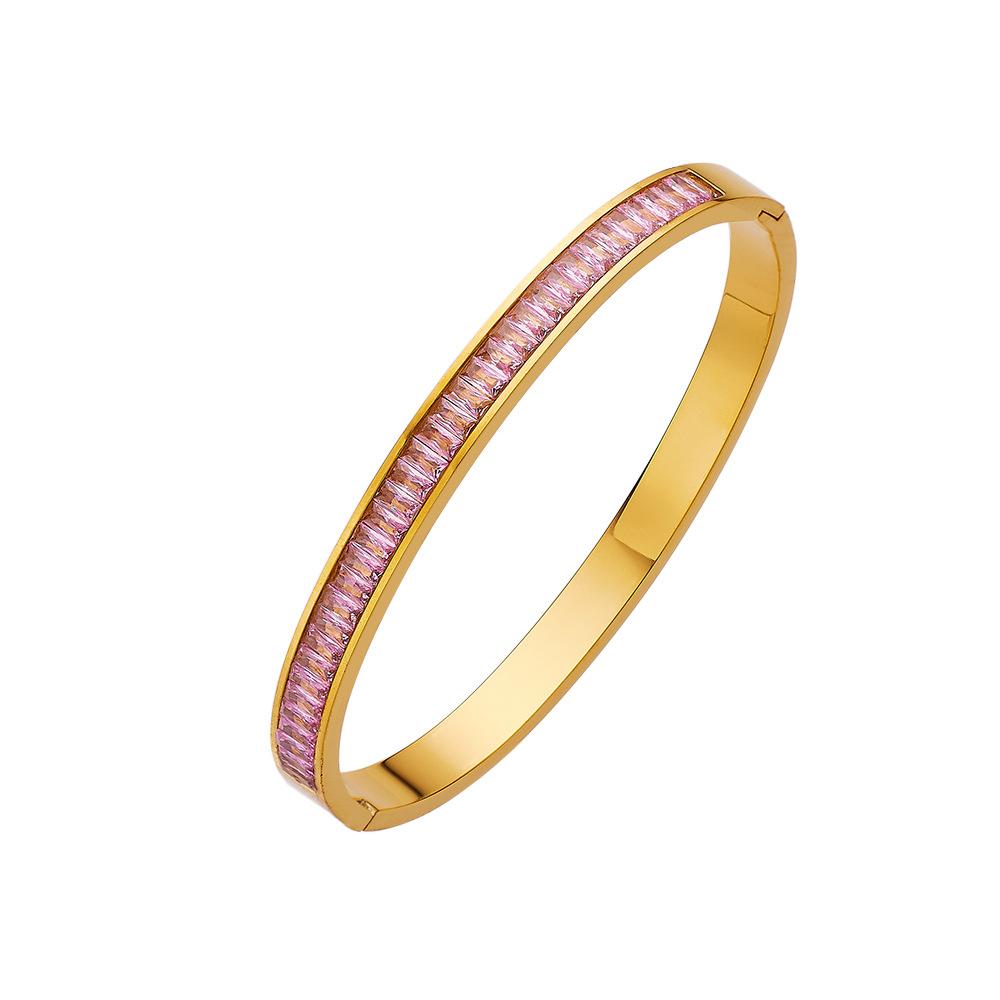 Light Luxury Diamond-set Bracelet Fashionable Colorful Square Diamond Half-circle Full Diamond Zircon Bracelet