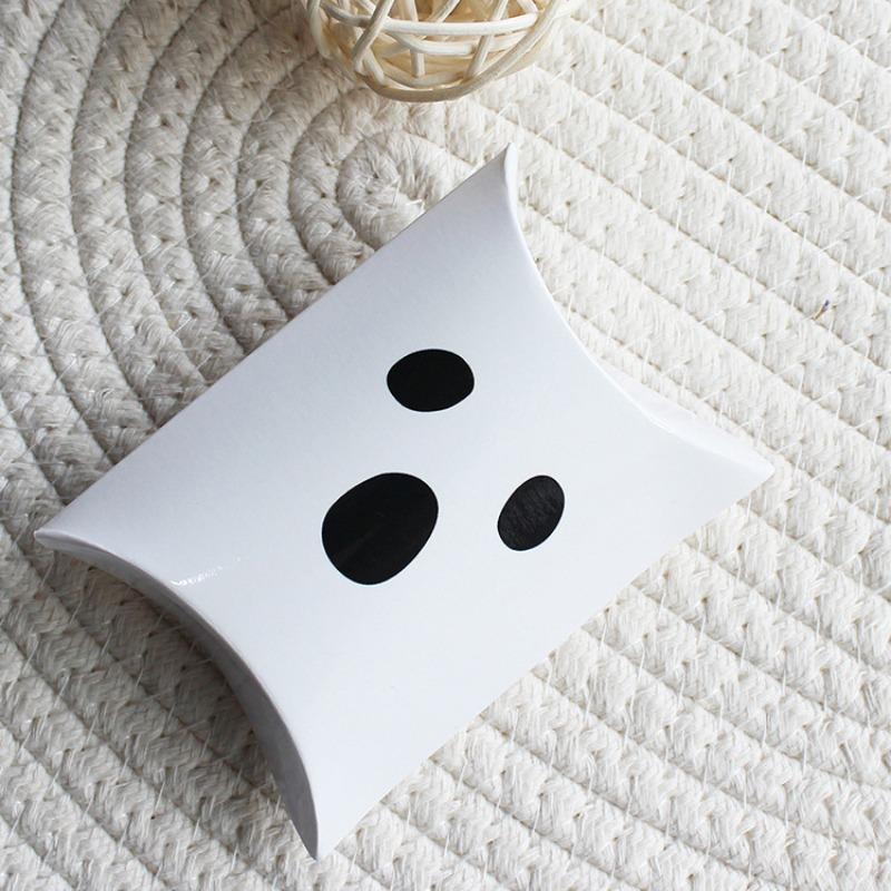 10/20pcs Halloween Pillow Shaped Candy Box Gift Box, Halloween Pumpkin Boo Ghost Witch Gift Box