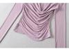 Autumn 2025 Women's Lace Trim Halter Neck Off-Shoulder Slim Long-Sleeve T-Shirt