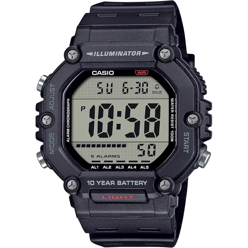 Casio Watch Black White Strap Analog Timepiece