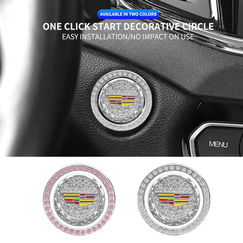 Auto Startschalter Knopf Auto Dekorative Diamant Aufkleber Für Cadillac Escalade CTS ATS SRX XT4 XT5 XT6 STS XTS SLR CT4 CT5 CT6