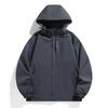 Men's Waterproof Breathable Hooded Windbreaker with EXPLORE Chest Pocket - Loose Fit Multi-Color Outdoor Jacket