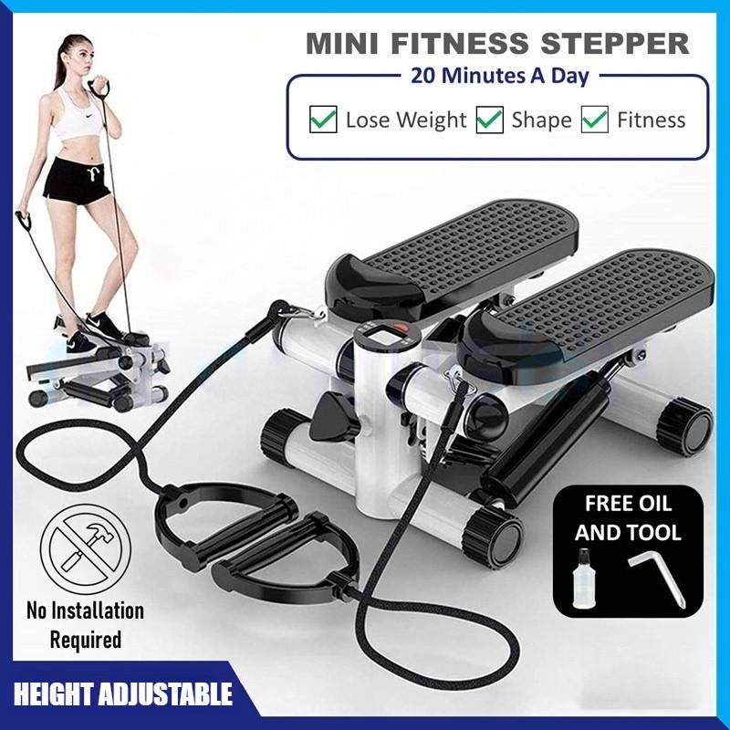 Tragbares Fitness-Trainingsgerät Haushalts-LCD-Digitalanzeige Fitnessstudio-Maschine Höhenverstellbar Mini-Fitness-Stepper