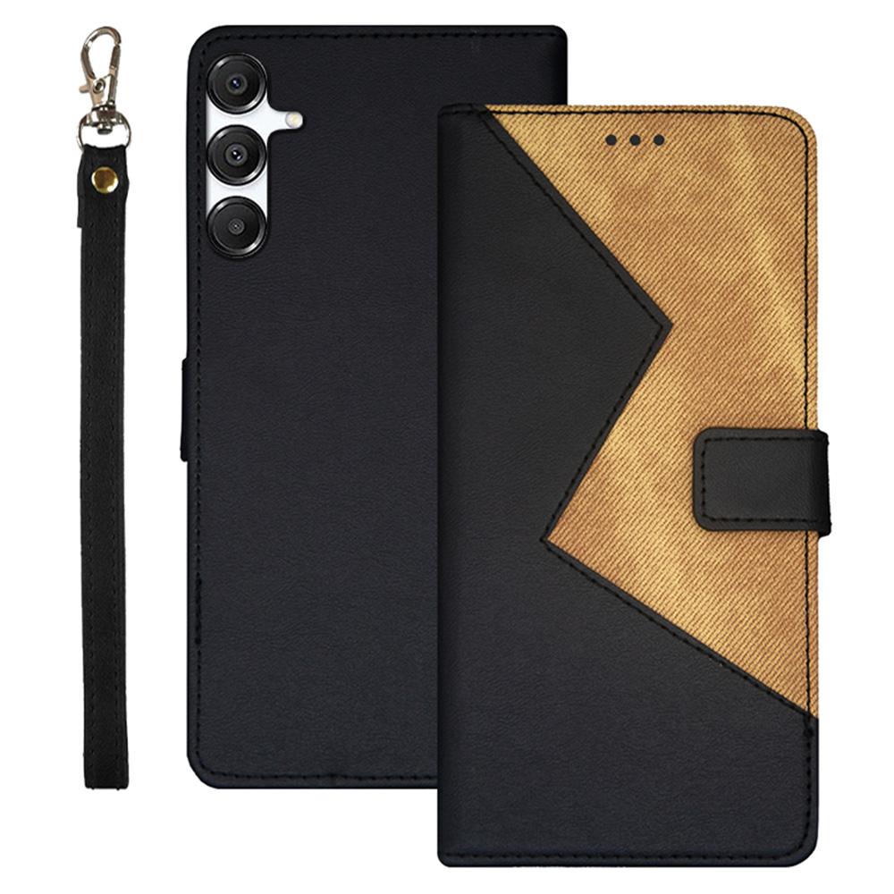 

IDEWEI For Samsung Galaxy A26 5G Case Card Slots Splicing Color Leather Phone Cover Black