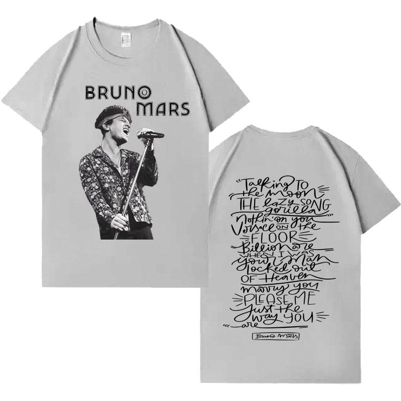 Rapper Bruno Mars Trendy Graphic Tshirt Mens Womens Hot Sale Casual Print Short Sleeve Tee 2026Summer Harajuku Pop Crewneck Tops