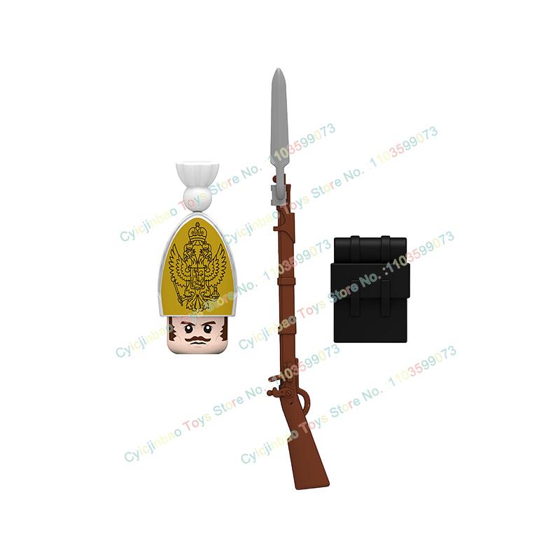 Napoleonische Kriege Britische Französische Füsiliere Dragoner Bausteine Actionfiguren Zubehör Kopf Waffe Kinderspielzeug N001-048