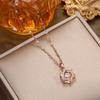 Dynamic Heart Star Zircon Titanium Necklace: Women's Luxurious Niche Design Clavicle Chain