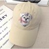 Cute Cartoon Labeled Dog Butterfly Soft Top Baseball Cap Showing Face Sweet Girl Versatile Baseball Cap