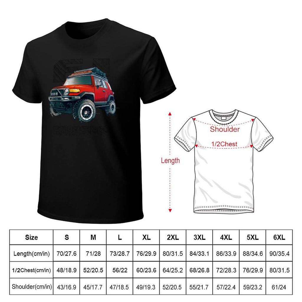 FJ Cruiser XJ10  Radiant Red TShirt plus size tops luxury designer shirts graphic tee summer shirt men workout shirt
