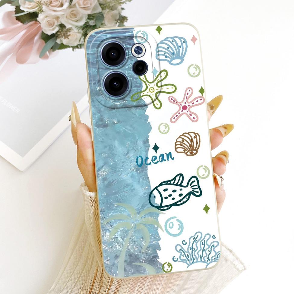 For Oppo Reno 15F CPH2801 Case For Oppo Reno15 FS CPH2801 Cover Cute Kawaii Luxury Fashion Flowers Cool Painted Silicone Casing