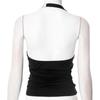 Y25TP001 Cross-Border Women's Sleeveless V-Neck Sexy Ring Halter Top for Spring/Summer