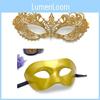 Halloween Couple Mask With Rhinestone Half Face Lace Decoration For Costume Party