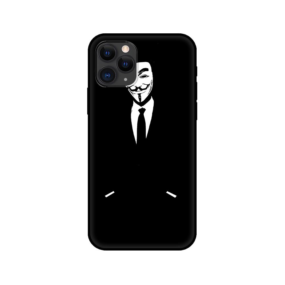 Black Tpu Case for Iphone 5 5s Se 2020 6 6s 7 8 Plus X 10 XR XS 11 12 Mini Pro MAX Back Cover Anonymous