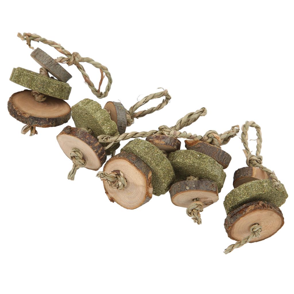 5Pcs Rabbit Chewing Grass Cake Skewers Safe Healthy Pet Snacks Toys for Pet Rabbits Hamster