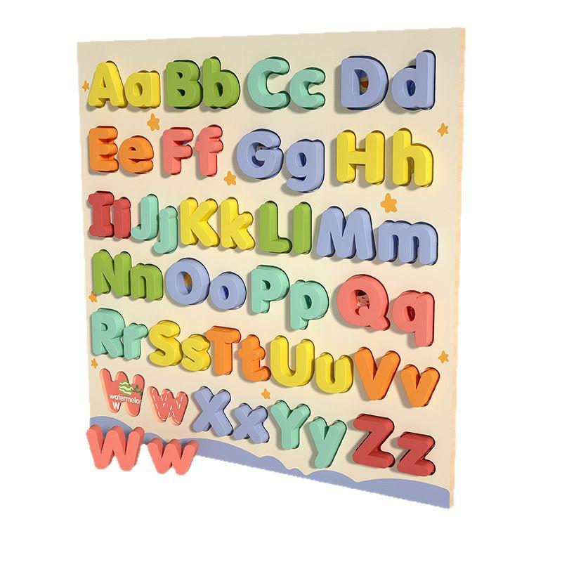 Holz 3D Alphabet Puzzle zum frühen Lernen: Groß- & Kleinbuchstaben für Kinder