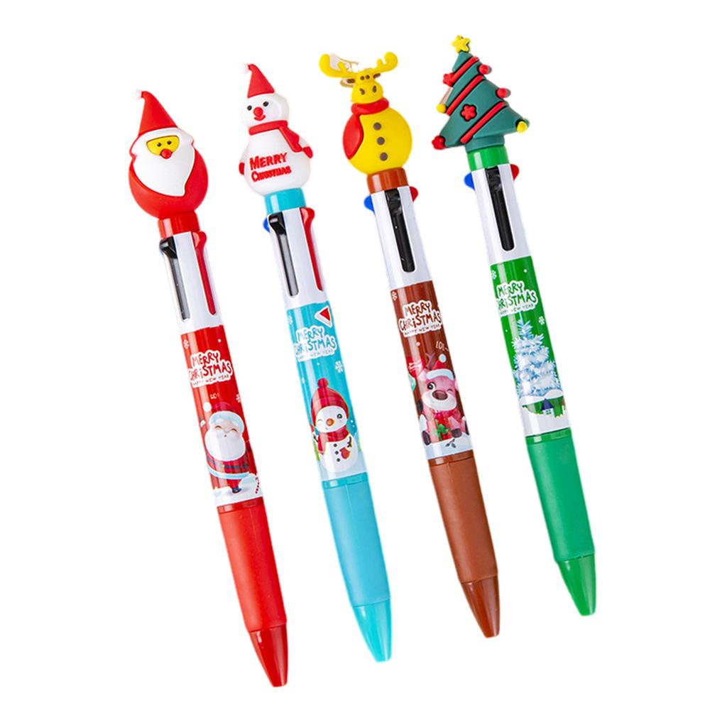 Christmas Multicolor Ballpoint Pen Nice Writing Experience Eye-catching Design Pen Suitable for Student Prize Gift