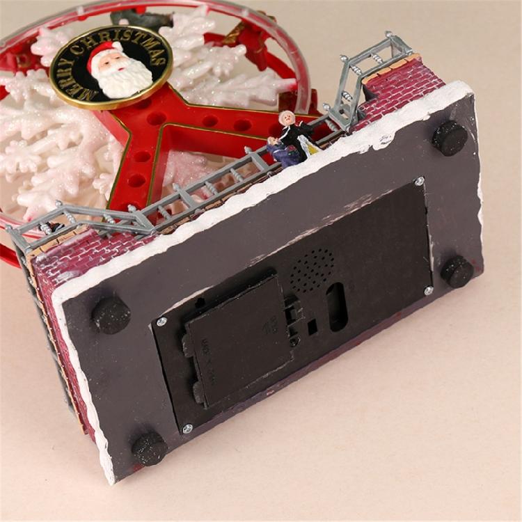 Rotating Christmas Ferris Wheel with LED Lights Musical Holiday Desktop Ornament Tabletop Decoration for Home Office