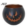 Indoor Decorative Votives Halloween Pumpkin Glass Candle Holder, Iron Art Tealight Lantern for Tabletop Window Spooky Home Ornaments And Fireplace