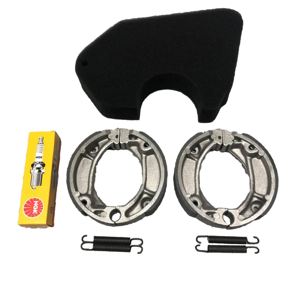 

Тормозные колодки Giorno AF24 передние и задние, колодки, воздушный фильтр и свечи зажигания NGK для BR6HSA (Номер детали: A-BPK-10012H)