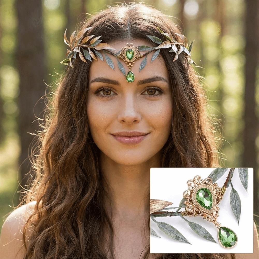 Leaf Wreath Elf Headband Simulate Tree Leaves Elven Princess Tiara Fairy Headpiece Flower Fairy