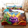 Classic Dragon Game Bedding Set, Duvet Cover & 2 Pillowcases, Iconic Spyro Design Comfortable Home Bedding Supplies