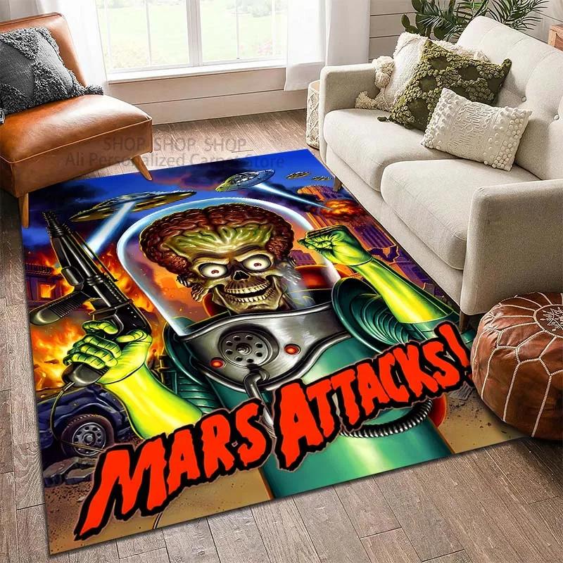 

15 Sizes Movie Mars A-Attacks Printed Carpet for Living Room Bedroom Sofa Home Decor Non-slip Floor Mat Modern Carpet 40x60cm