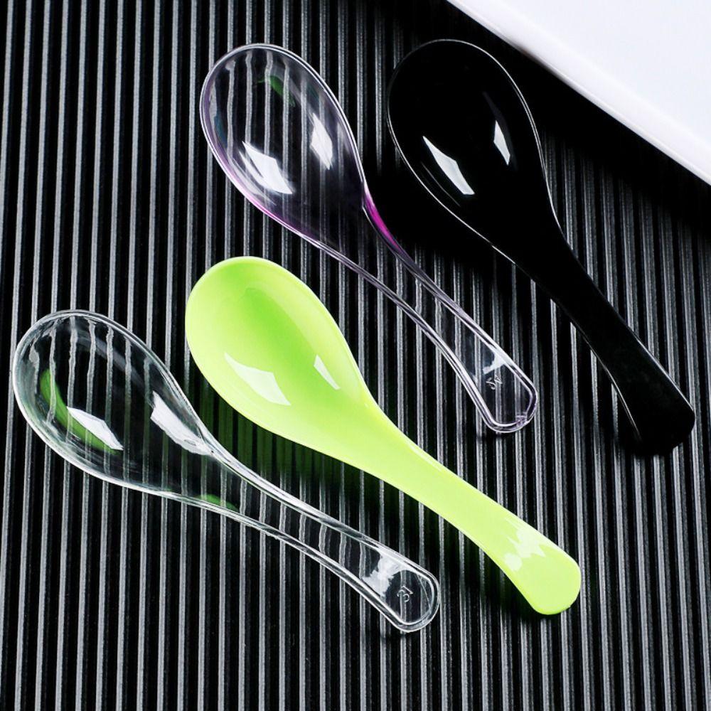 50pcs/set for Ice Cream Mini Stackable Soup Spoons Yogurt Spoons Disposable Spoons Dessert Spoons
