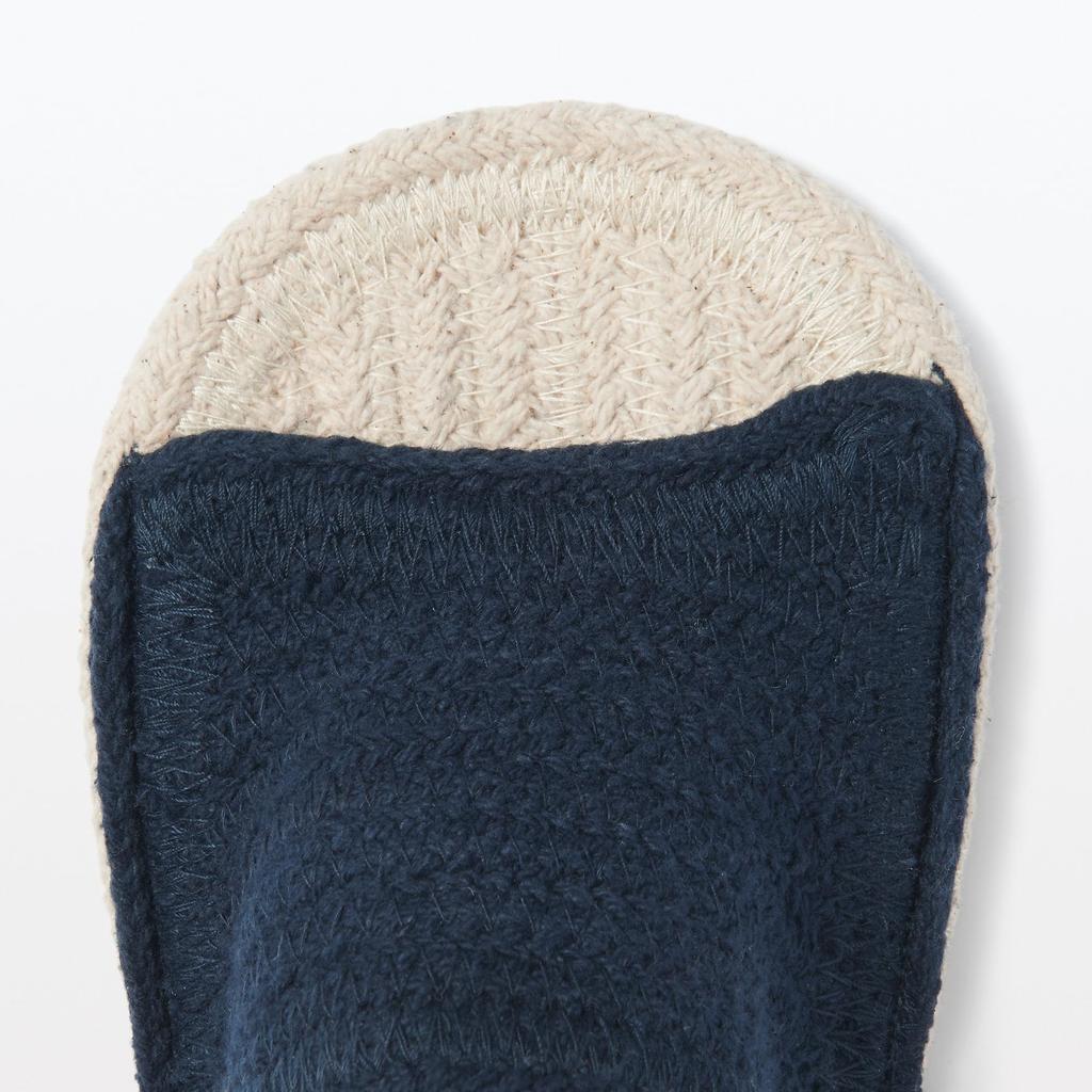 MUJI Room Open XL Natural White x 23087865 Sandals, Toe, (Size 26.5-28cm), Navy,
