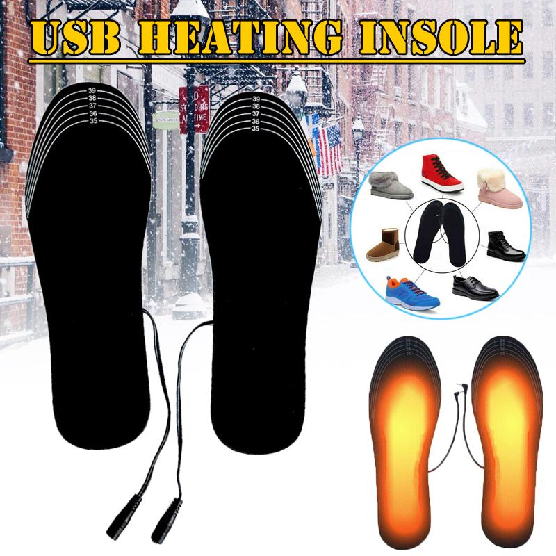 Buy PDTO USB Electric Heated Shoe Insoles Sock Feet Heater Foot Pads Winter Warmer Insole at