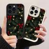 JT299 Joyful Festive Christmas Tree With Red Bows for iPhone 17 16 15 14 Pro Max Samsung S26 S25 Ultra A17 A16 A07 A56 Xiaomi 15T Redmi 15c Soft Case