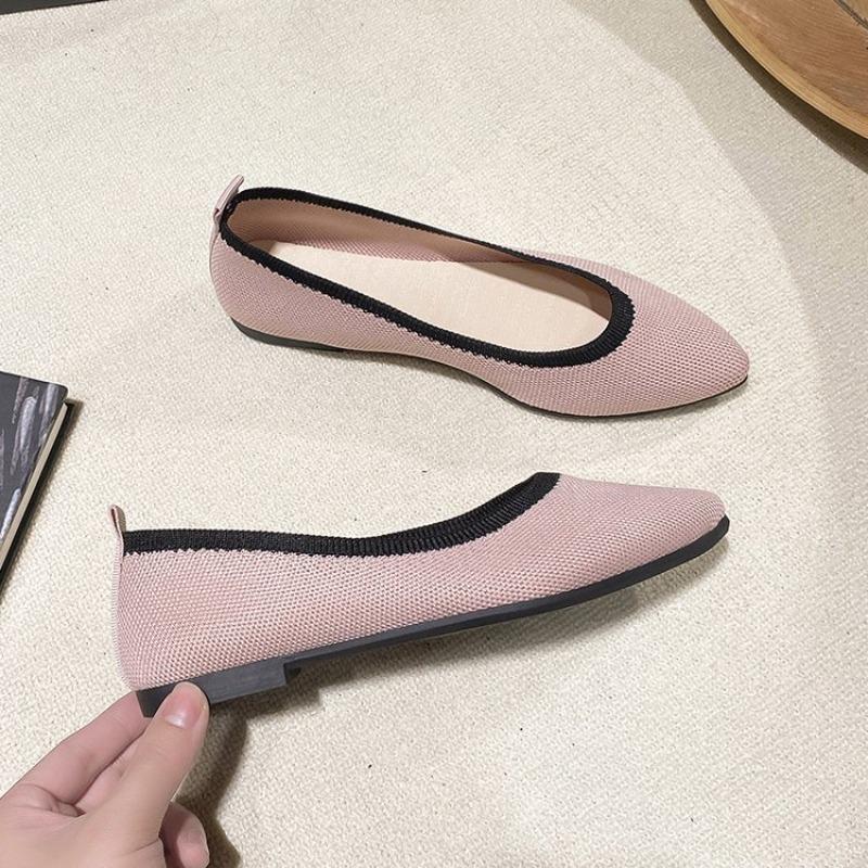 Trendy Casual Single Shoes 2024 New Color Blocked Mesh Breathable Women's Foot on Daily Versatile Flat Shoes Zapatos De Mujer
