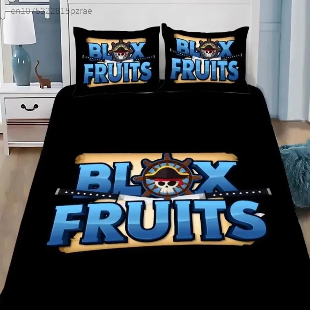 B-Blox F-Fruits Game Bedding Set 3D Cartoon Duvet Cover Set Soft Skin-Friendly Single Double King Size For Kids Birthday Gift