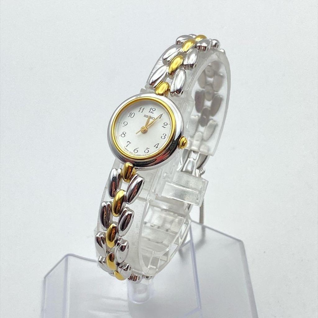 Used New battery Seiko two-tone 4N21-0740 bracelet watch