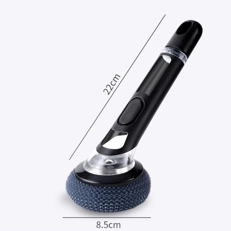 Multi-Functional Kitchen Cleaning Brush with Built-In Soap Dispenser Long Handle Durable Scrubber for Pots & Pans