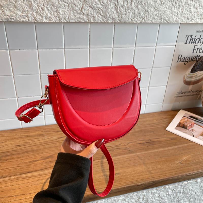 Leisure Commuting Shoulder Bag, Saddle Bag, Simple Cross-body Bag, High Appearance Level, Fashionable